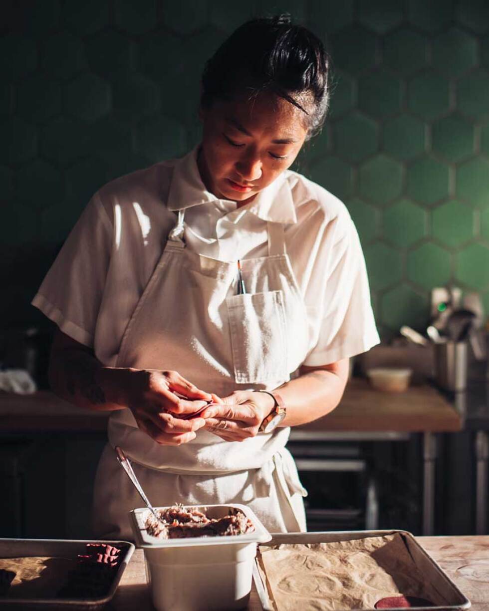 Melissa Chou preparing dessert. | The Migrant Kitchen