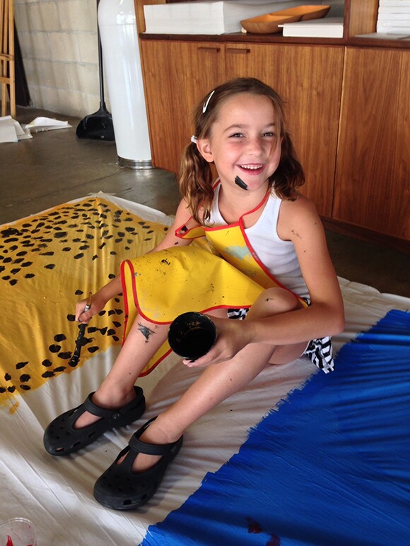 Kyla Woolard painting on cloth at the Summer Art Camp Puppets and Paul Klee | Courtesy of The Cool School Los Angeles