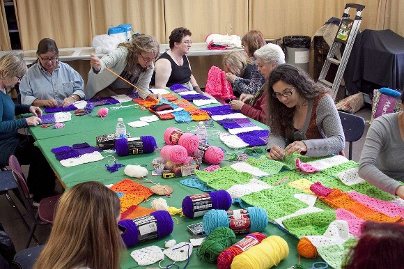 Making "CAFAM Granny Squared." | Photo courtesy of YBLA.