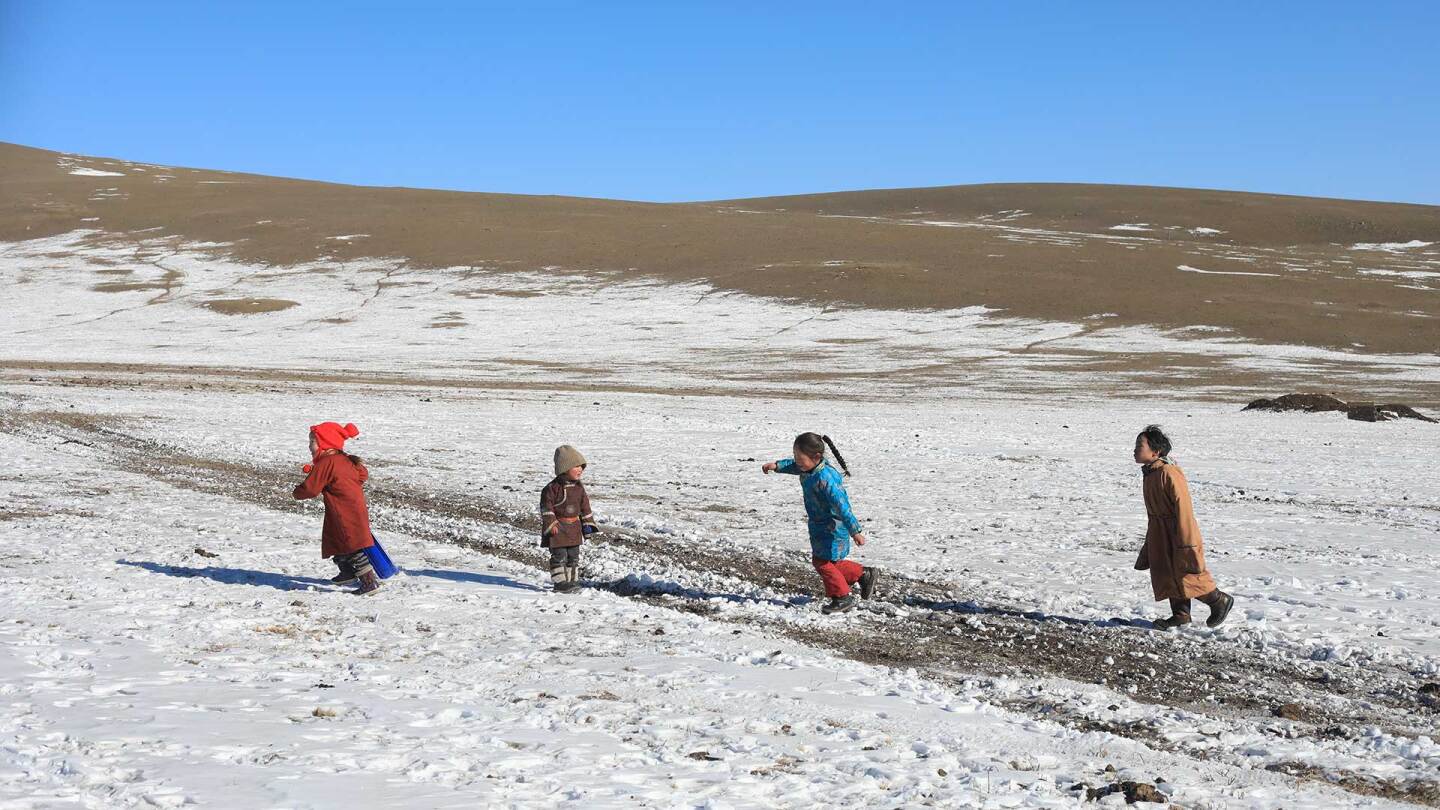 Kids playing on the countryside of Mongolia. (large) | Shanshan Chen/Thomson Reuters Foundation