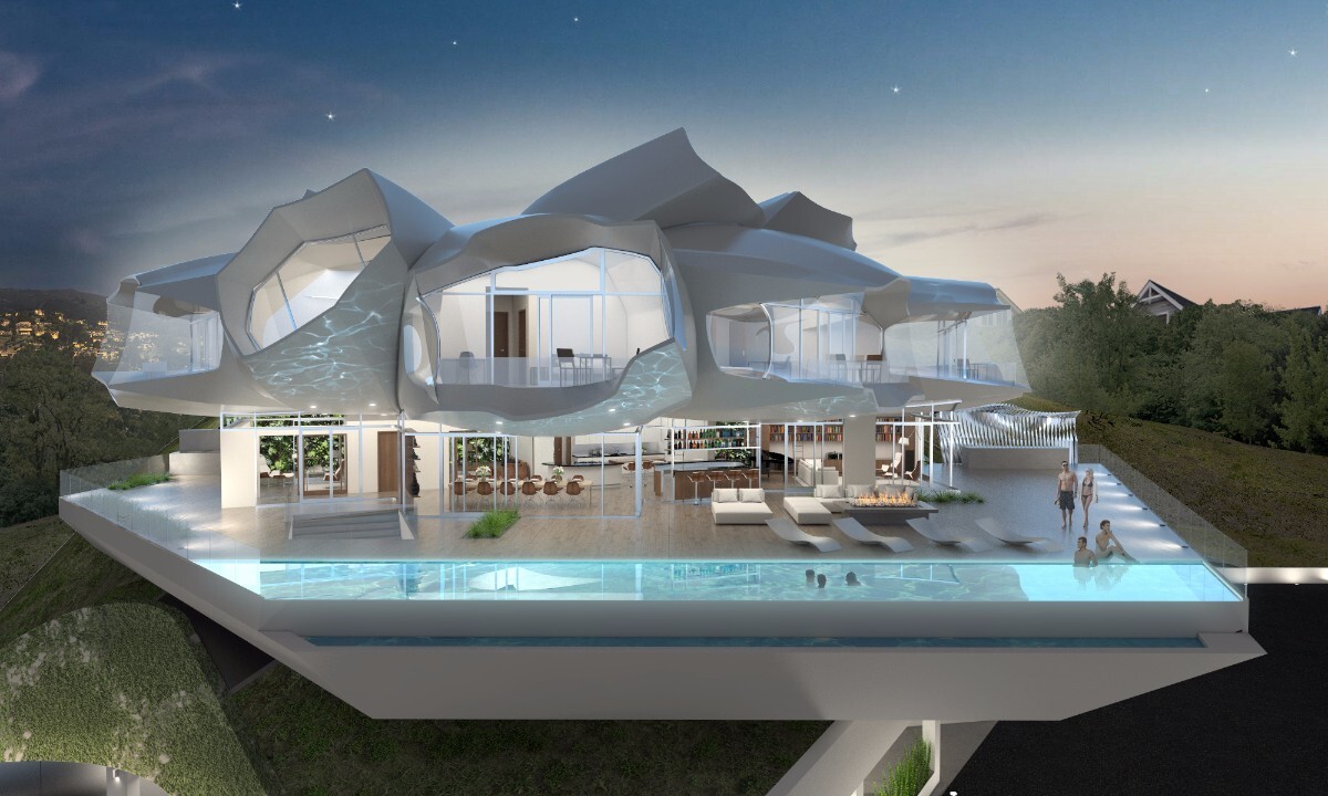 a rendering of Baumgartner and Uriu's Hollywood residential project | Courtesy of BplusU