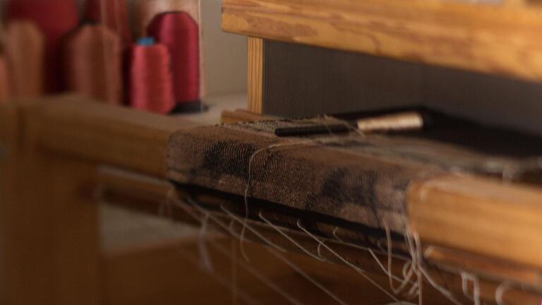 Lia Cook on her Jacquard loom