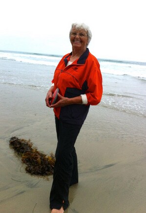 Olga Connolly, holding a discus, in August 2012. Photo courtesy Olga Connolly