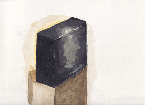 The Deprong Mori traveling through a lead block. | Illustration: Isabel Ochoa Gold.