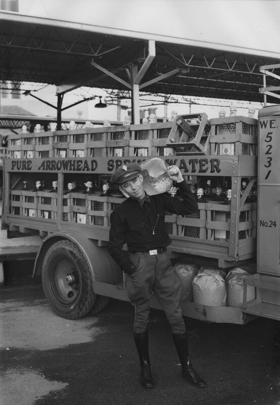 Undated photo of an Arrowhead Spring Water deliveryman