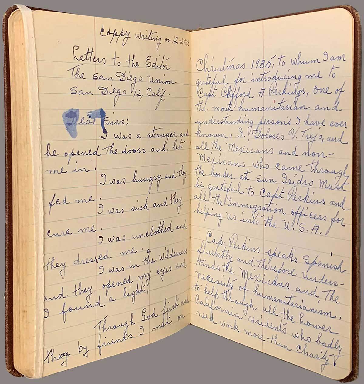 A page from the journal of Dolores V. Trejo, a single immigrant worker from Mexico who worked in California | The Huntington Library, Art Museum, and Botanical Gardens
