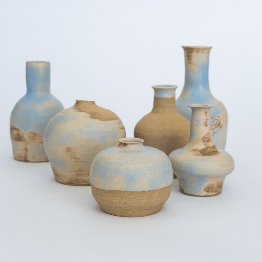 Vases arranged in a photograph