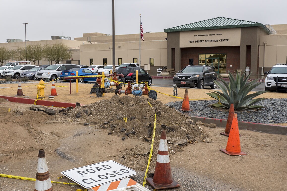 San Bernardino County Sheriff's High Desert Detention Center is one of three prison complexes sited within Adelanto's city limits. Photo: Kim Stringfellow.