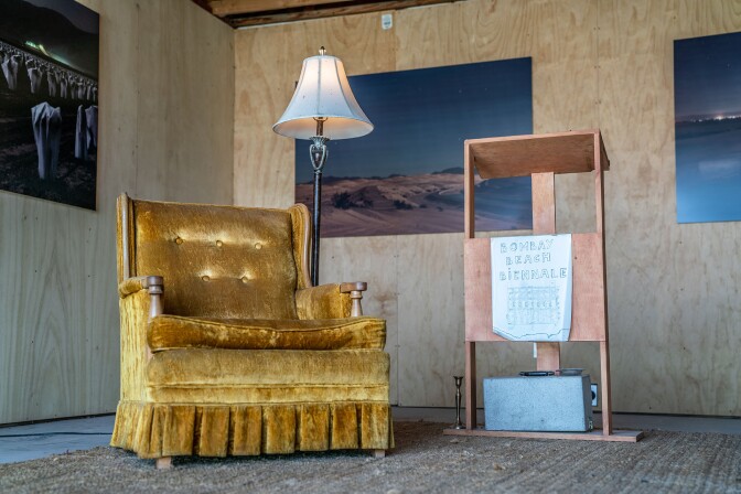 A gathering spot for the Bombay Beach Biennale