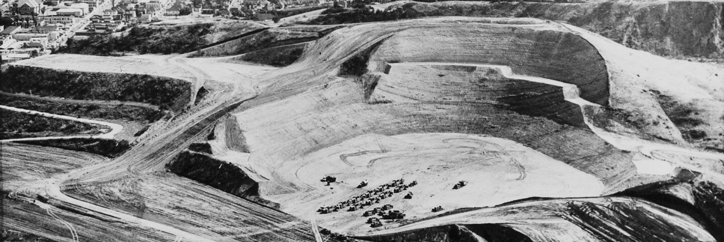 Dodger Stadium under construction