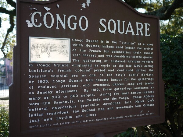 Congo Square information sign in Louis Armstrong Park | Photo by George Villanueva