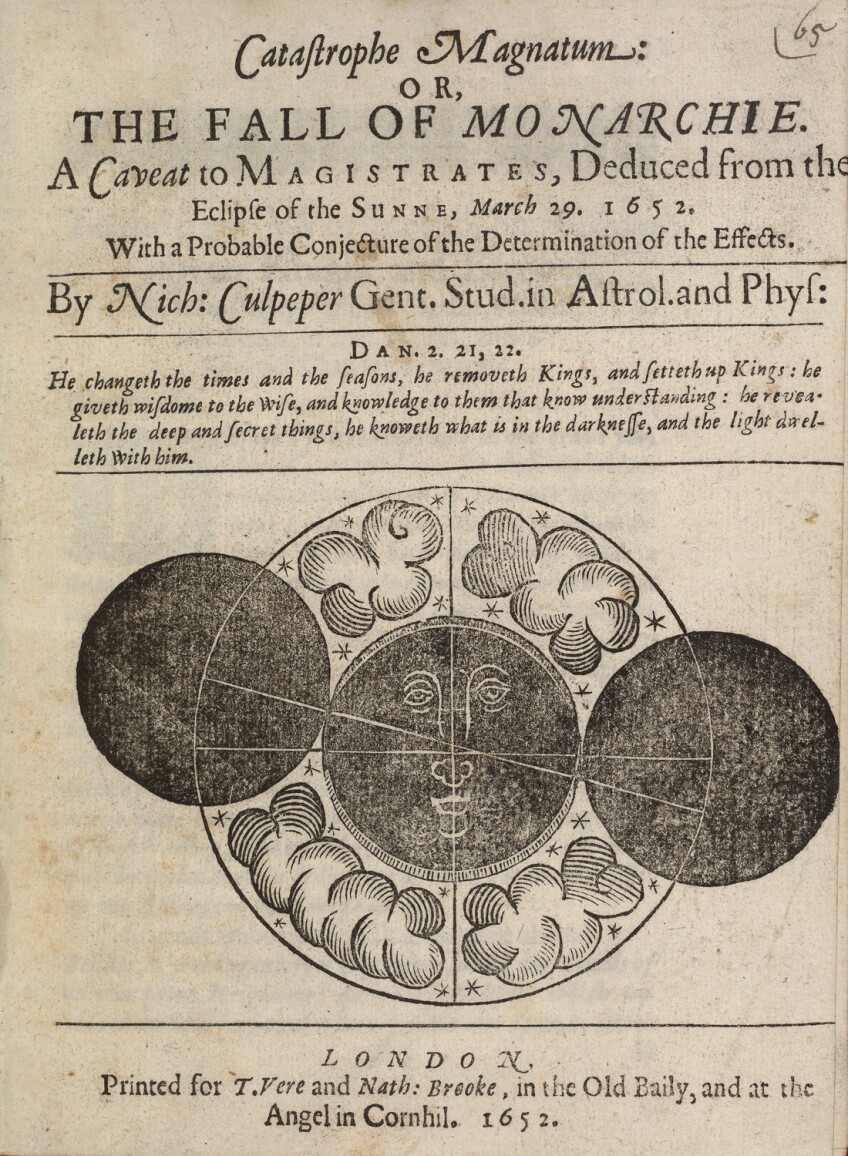 Fulk Bellers, Jesus Christ the Mysticall or Gospell Sun, 1652. Enlargement from scan of original, 60 x 48 | Rare Book Collection, Huntington Library