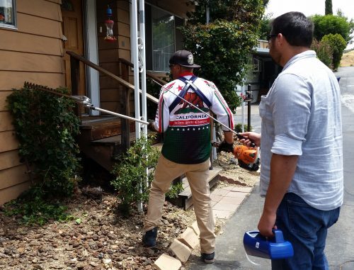 Gas powered leaf blower monitoring