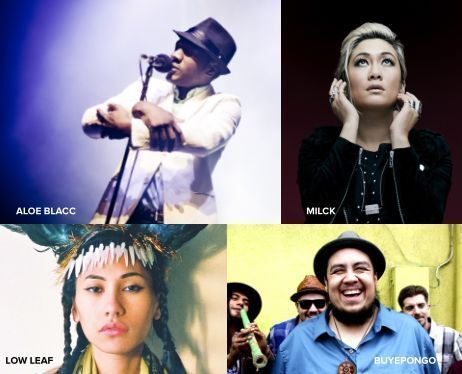 Clockwise From Top Left: Aloe Blacc, MILCK, Buyepongo and Low Leaf. | Courtesy of KCETLink Media Group