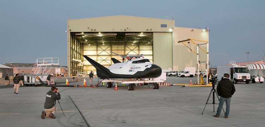 Sierra Nevada Corporation's Dream Chaser, a spacecraft designed for low-Earth orbit missions, at Armstrong Flight Research Center in 2017. | NASA/Ken Ulbrich