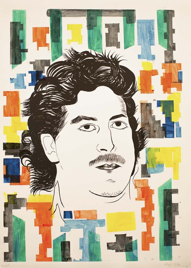 Carolyn Castaño Untitled (Drug Lord and Patron), 2010. Monoprint | Courtesy of El Nopal Press