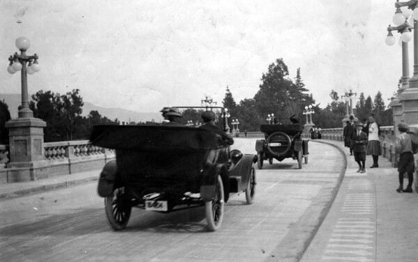 The Colorado Street Bridge shortly after its opening in 1913. Courtesy of the Herald-Examiner Collection, Los Angeles Public Library.