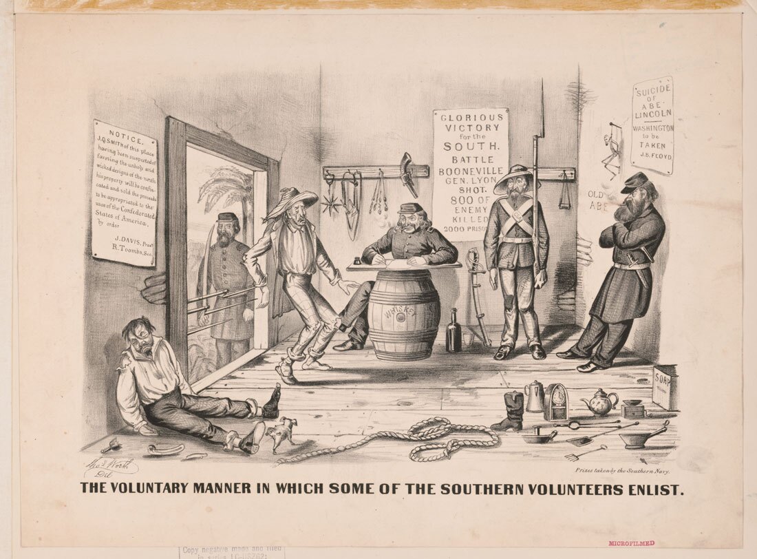The voluntary manner in which some of the Southern volunteers enlist | Library of Congress