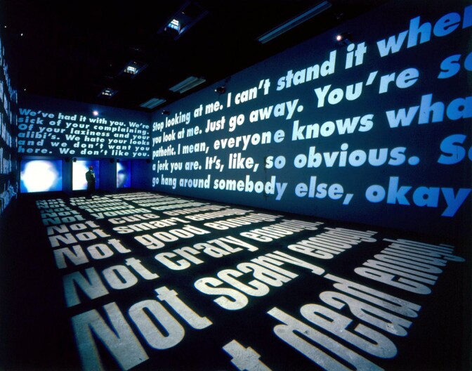 Barbara Kruger, Power Pleasure Desire Disgust, Deitch Projects, New York, 1997 | Courtesy of Jeffrey Deitch