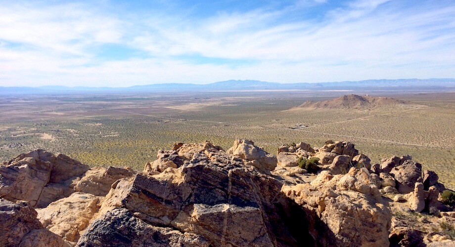 The view from the top of Saddleback Butte Peak. (Tip: lookout for the trail register in a plastic bottle and for at least two USGS survey markers.) | Photo: Zach Behrens/KCET