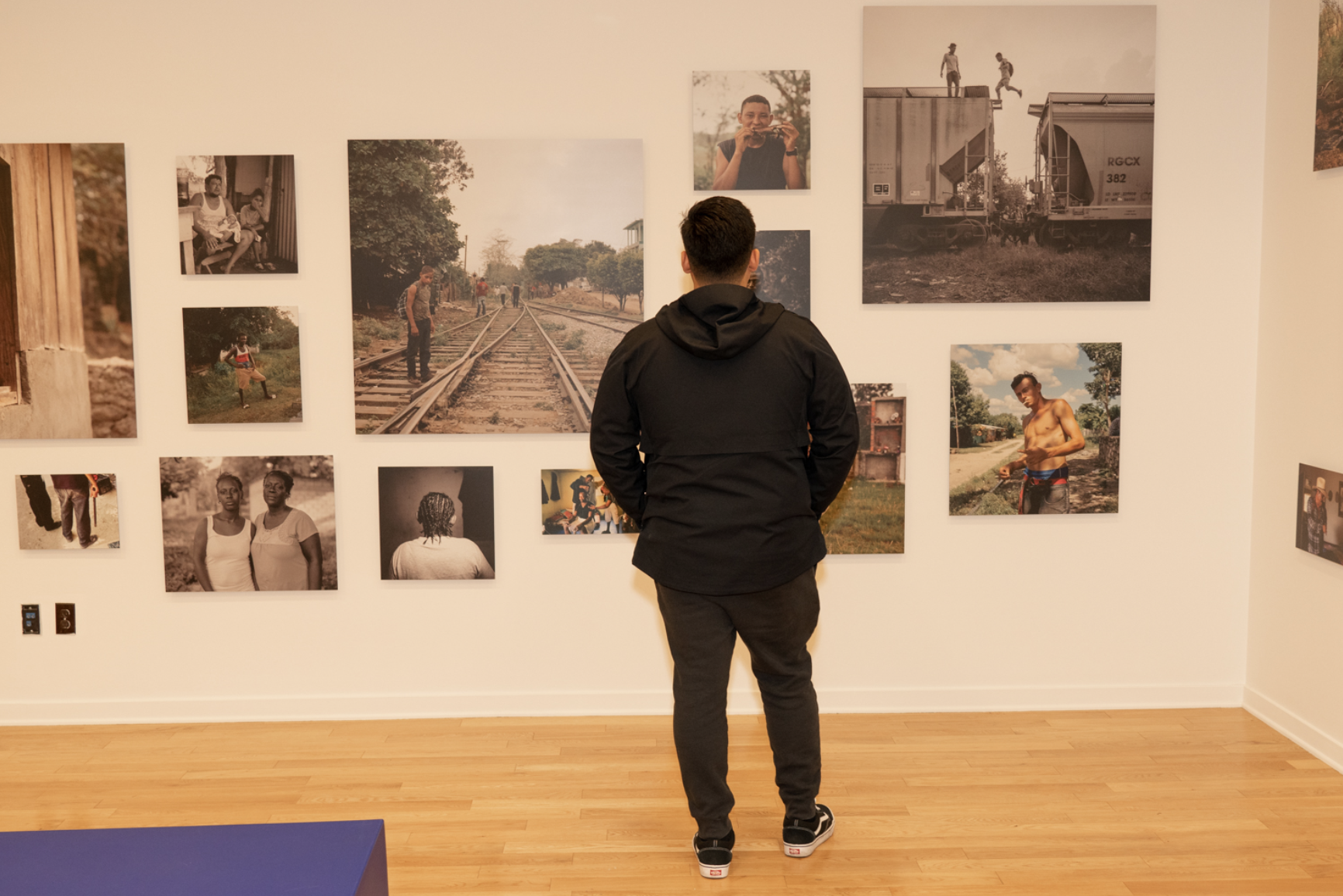 Guests viewed an immigration exhibit titled “Hostile Terrain ’94: The Undocumented Migration Project” at LA Plaza de Cultura Y Artes on March 14, 2023. Photo courtesy of PBS SoCal and KCET.