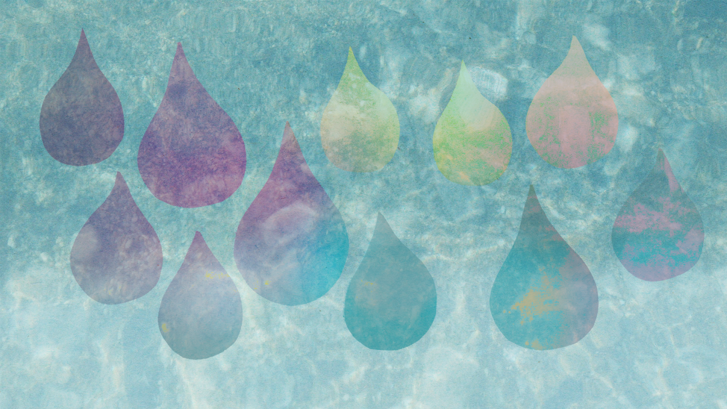 A graphic of water droplets.