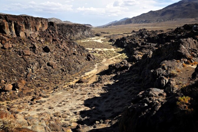 Basalt Flow from Atop Fossil Falls - Fossil Falls, CA - 2015