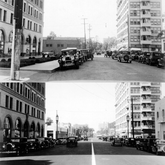 Widening Wilshire at Bonnie Brae (before/after)