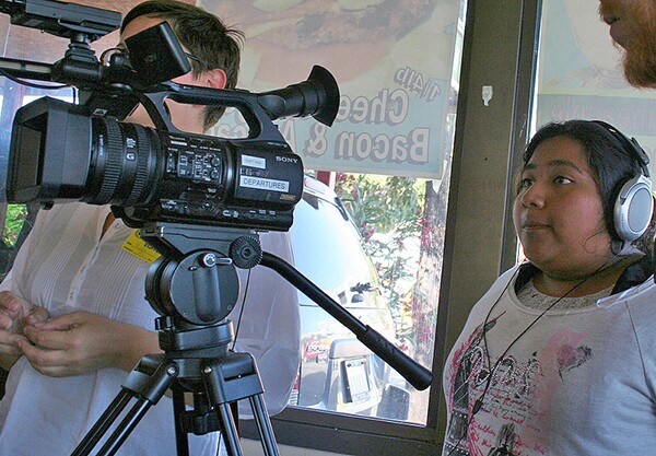 ArtLAB Student Producer Ana Roberto works the camera