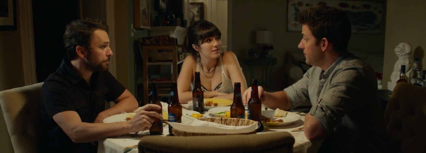 Charlie Day, Mary Elizabeth Winstead and John Krasinski in "The Hollars"