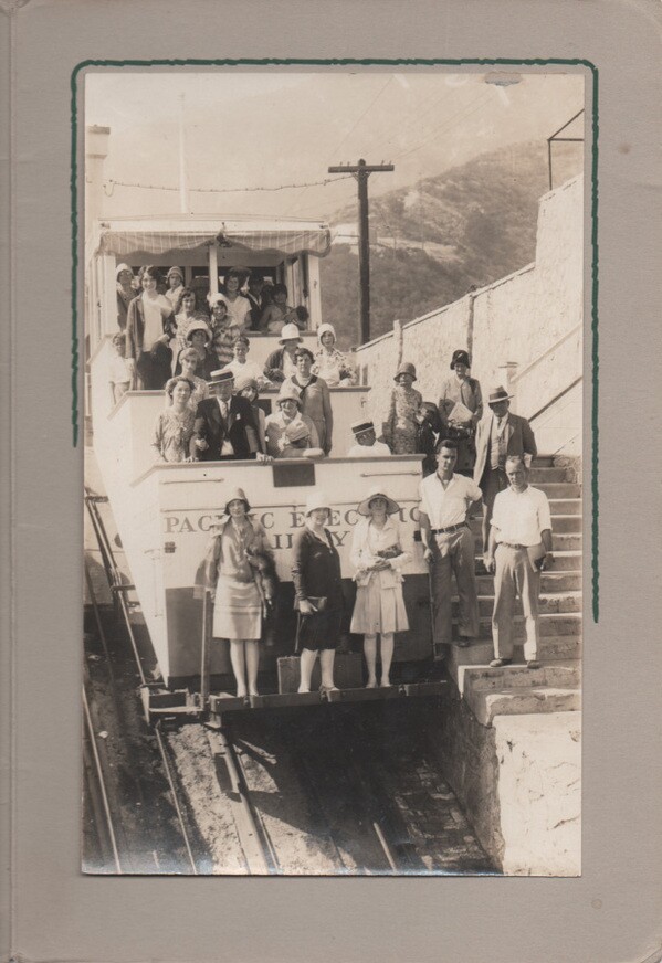 Frank, grandfather of Mike Sonksen, is an eleven-year-old boy in this photo of Mt. Lowe Railway taken August 20, 1929. Photo courtesy Mike Sonksen