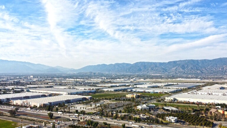 A sea of warehouses extend across Redlands