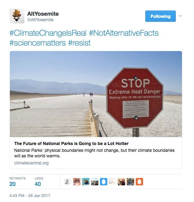 Tweet from the AltYosemite Twitter account