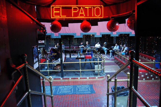 La Cita's patio, with neon sign reading "El Patio." | Samanta Helou