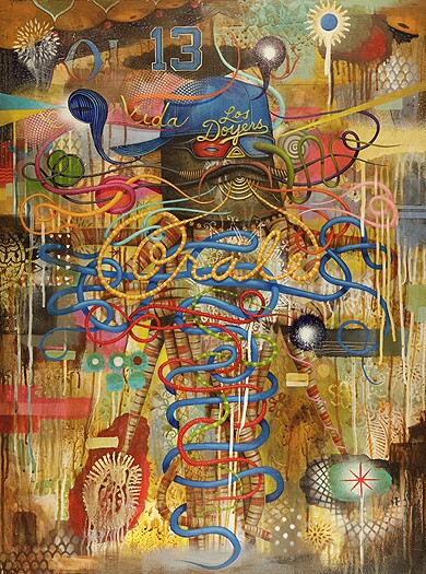 GERMS, "Por Vida," acrylic on wood, 24" x 32", 2012.