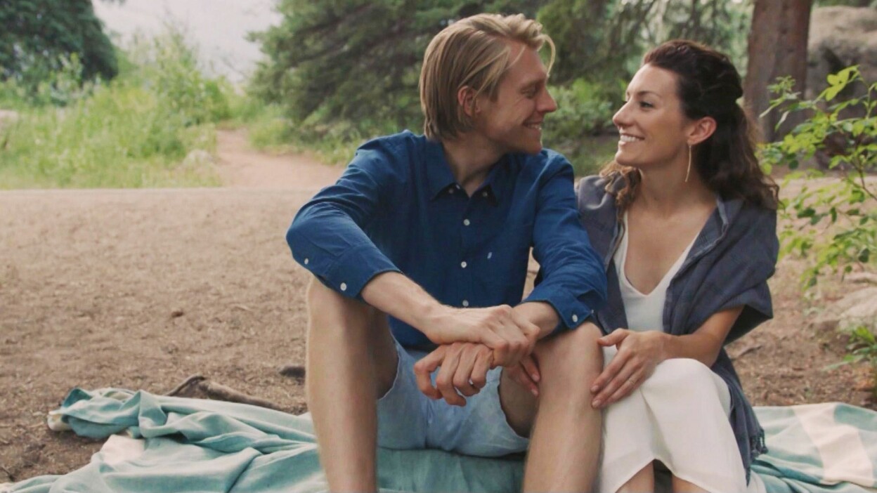 Koen and Alexandra, founders of Hygge Life, gaze at each other. | From "Link Voices: Finding Hygge"
