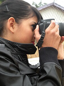 Youth Voices student producer snaps a picture