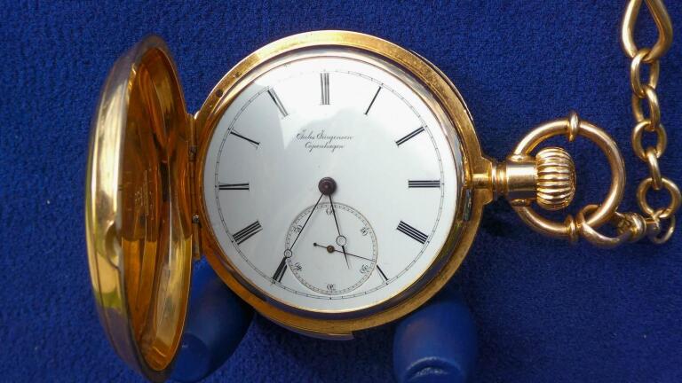Appraisal: Jules Jürgensen Pocket Watch with Gold Chain, ca. 1885