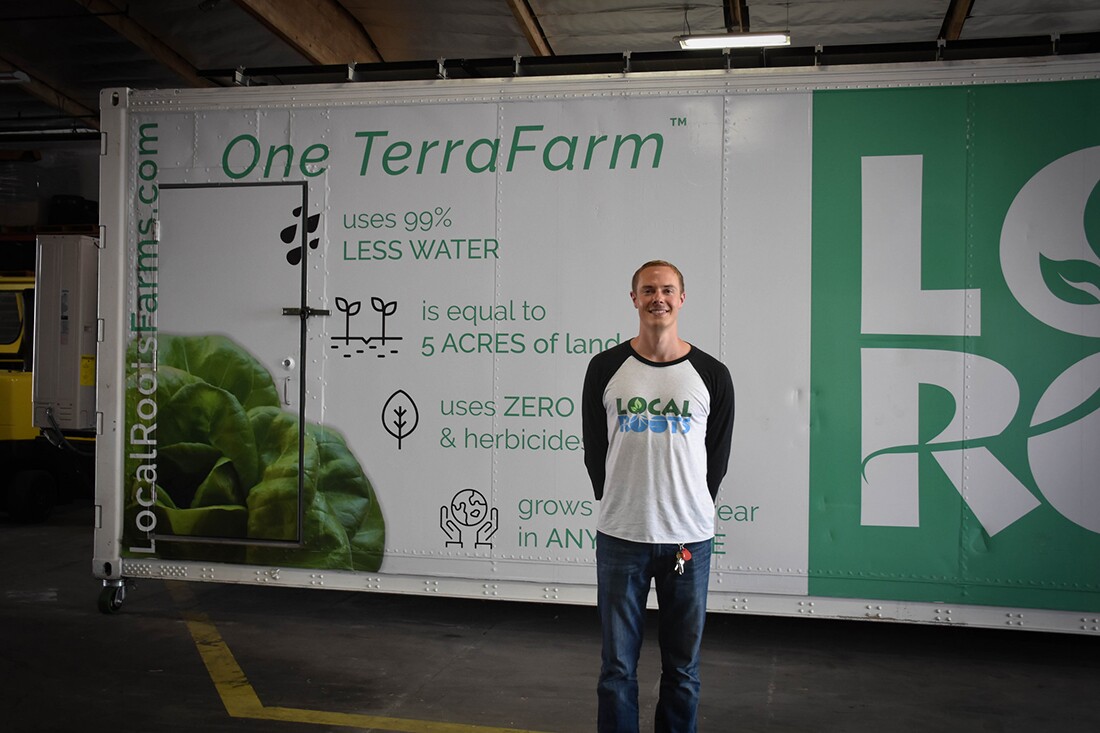 Eric Ellestad with on of his TerraFarms | Clarissa Wei
