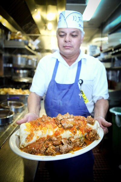 The Hollenbeck Burrito at El Tepeyac Cafe