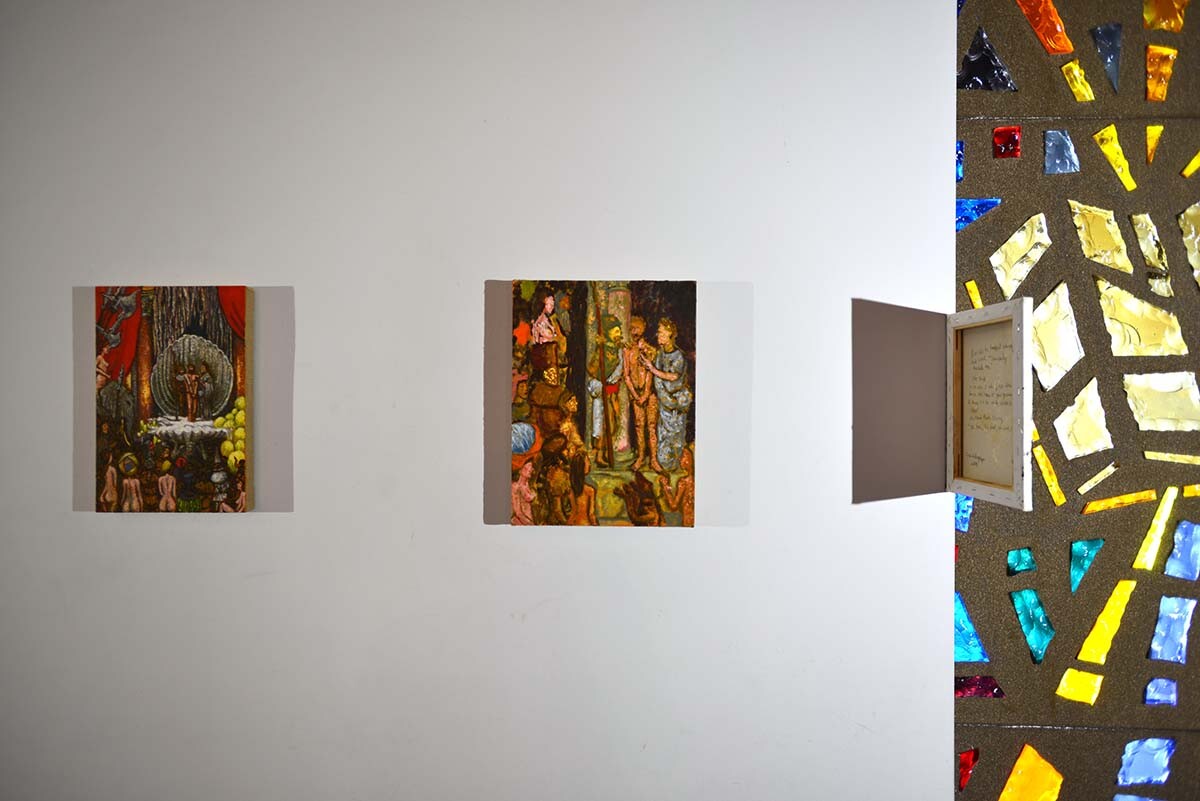 JP Munro, “Ecce Homo,” 2018 (L) and 2017 (R), oil on linen | Courtesy of Irenic Projects