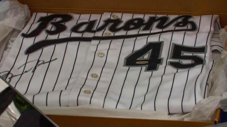 Appraisal: Michael Jordan-signed Birmingham Barons Jersey, ca. 1955