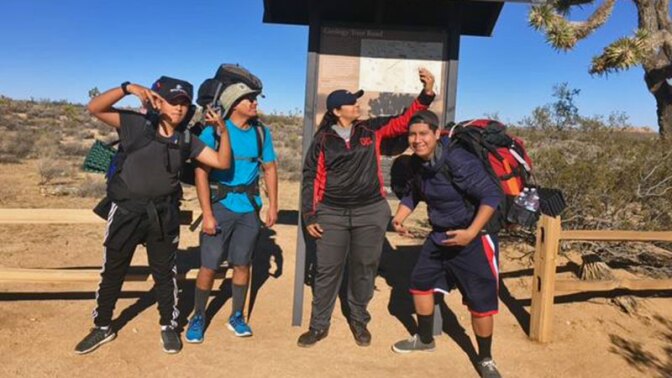 Young people from the Coachella Valley set out on their first backpacking trip in Joshua tree. | Photo: Seth Shteir