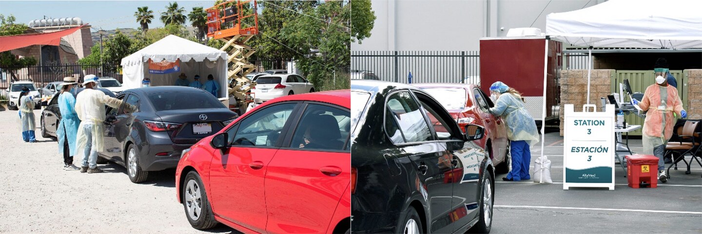 Two drive-thru COVID-19 testing sites | iStock