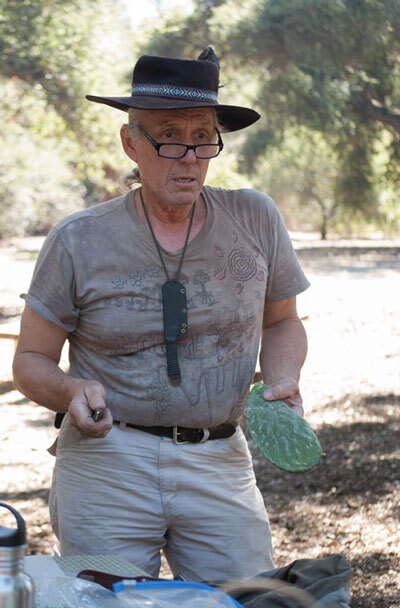 Christopher Nyerges with nopal