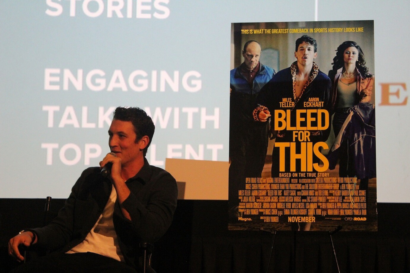 Miles Teller talks "Bleed for This" at the KCET Cinema Series.