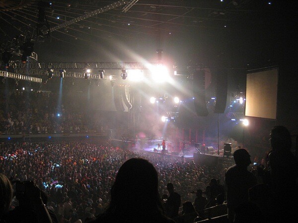 A concert inside The Forum, which reopens in January.