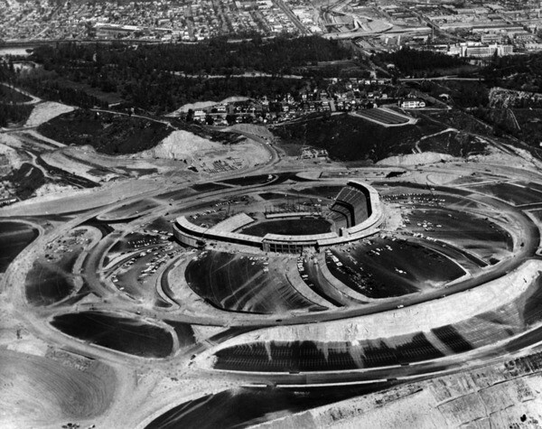 1962 view of a nearly completed Dodger Stadium. Courtesy of the Photo Collection - Los Angeles Public Library.