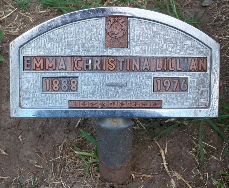 Christina Lillian gravemarker | Courtesy of Evan and Sharon Lindquist