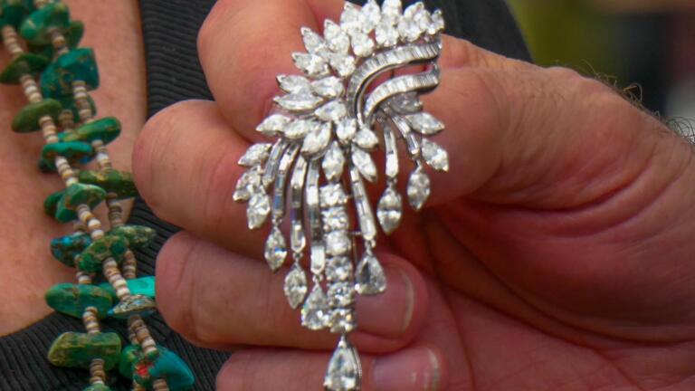 Appraisal: Van Cleef Diamond & Platinum Brooch, ca. 1960